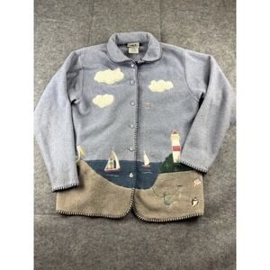 Northern Reflections Women S Fleece Jacket Sailboat Nautical Coastal Grandma SEE